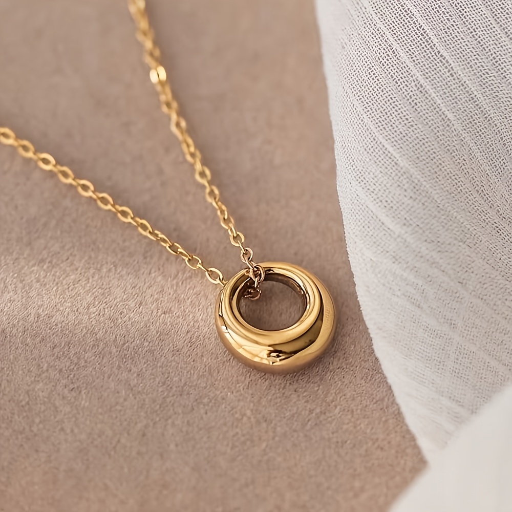 Women's 316 Stainless Steel Eternal Circle Pendant Necklace